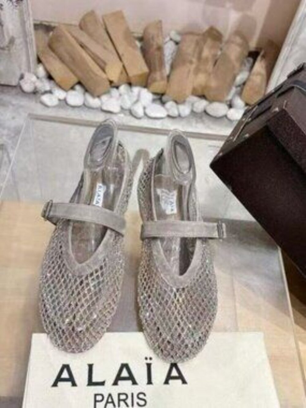🍓🍓ALAÏA Crystal Mesh Mary Jane Flats🥑🥑 - Picture 2 of 5